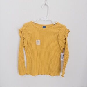 Yellow Ribbed Kids Top